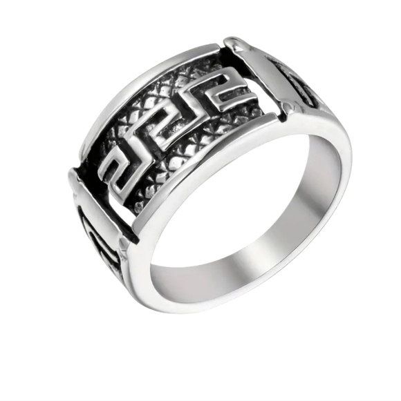 Other - Men's Stainless Steel Greek Key Ring Size 11
